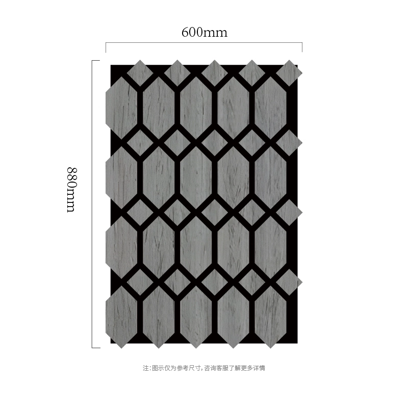 Facettiertes Sechseck-Gitter-MDF-auf-PET-Akustikwandpaneel Facettiertes Sechseck-Gitter-MDF-auf-PET-Akustikwandpaneel