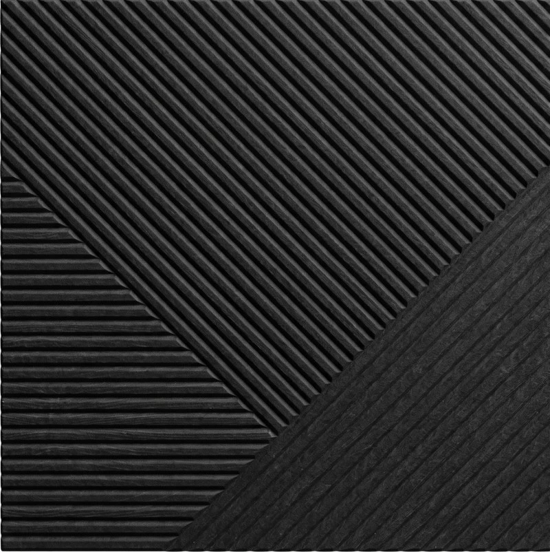 Wonear 3D-UV-gedruckte gerillte PET-Holzkohle-Ebenholzplatte