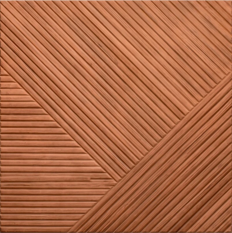 Wonear 3D-UV-gedrucktes, gerilltes PET-Teakholz-Chevron-Panel
