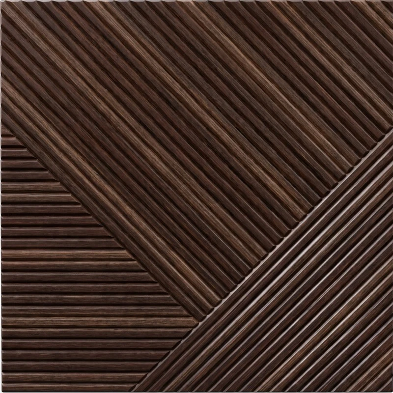 Wonear Executive Office Akustikplatte aus dunklem geometrischem Holz