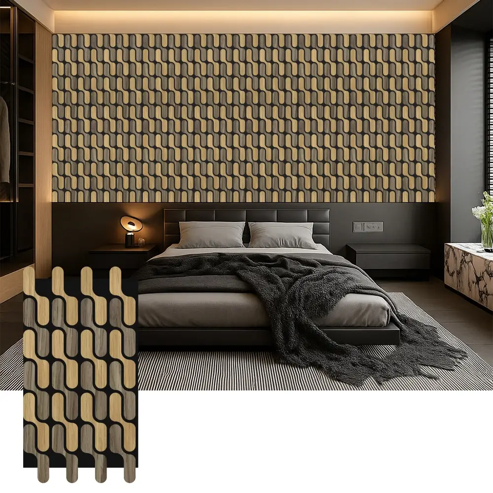 Akustikplatten aus Holz zur Schalldämmung im Schlafzimmer